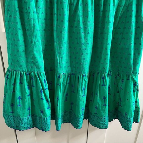 NWT LulaSoul Green 100% cotton Sequined Shift dress Palm‎ Tree Large - Picture 3 of 13